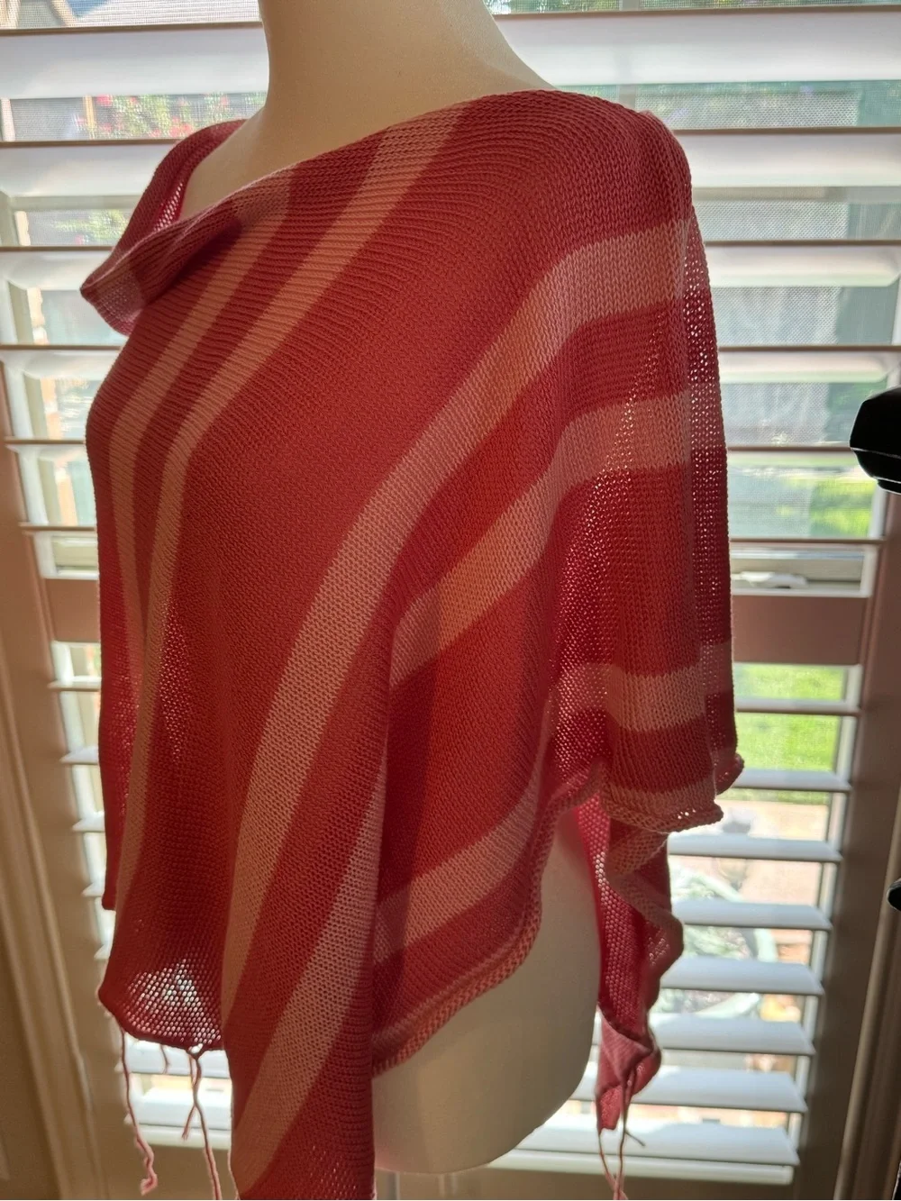 Abercrombie & Fitch Pink Striped Shawl Wrap